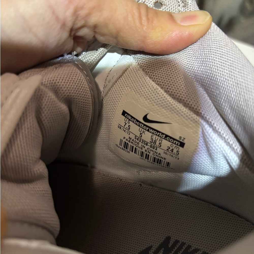 Nike High Top Athletic Shoes in Light Grey and Cream - Picture 6 of 6